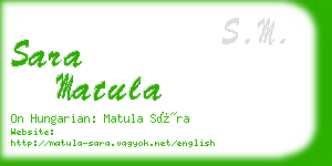 sara matula business card